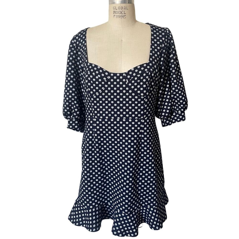 Anthropologie Hutch Jenessa Floral Polka Dot Mini Dress size 14